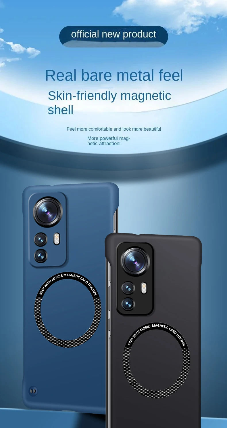 Frameless Case Cover For XiaoMi Mi 12 Pro Wireless Charging Shockproof Magnetic Compatible With Cover Cases