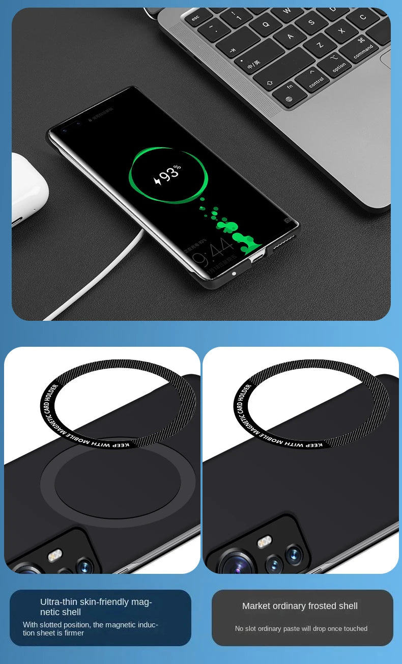 Frameless Case Cover For XiaoMi Mi 12 Pro Wireless Charging Shockproof Magnetic Compatible With Cover Cases