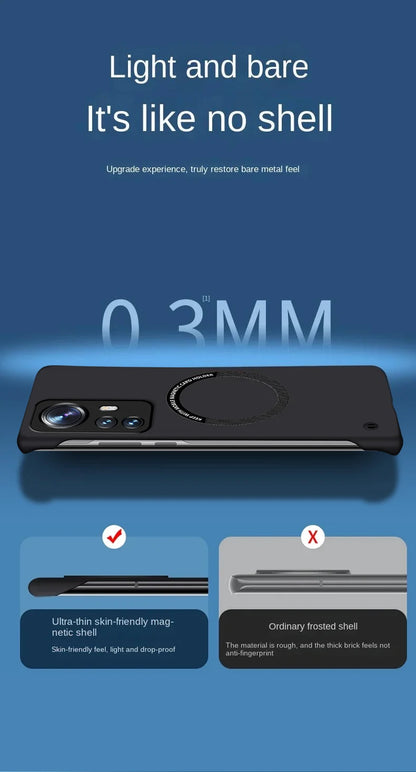 Frameless Case Cover For XiaoMi Mi 12 Pro Wireless Charging Shockproof Magnetic Compatible With Cover Cases