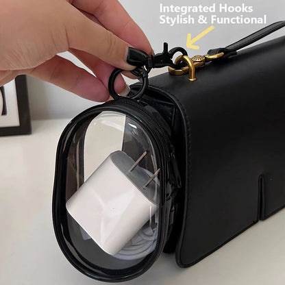 Compact Transparent Travel Cable Organizer Pouch Storage Bag for Electronics Accessories Power Banks Chargers Headphones