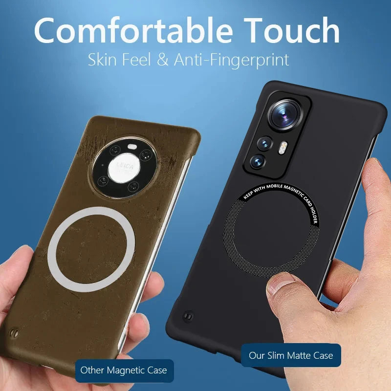 Frameless Case Cover For XiaoMi Mi 12 Pro Wireless Charging Shockproof Magnetic Compatible With Cover Cases