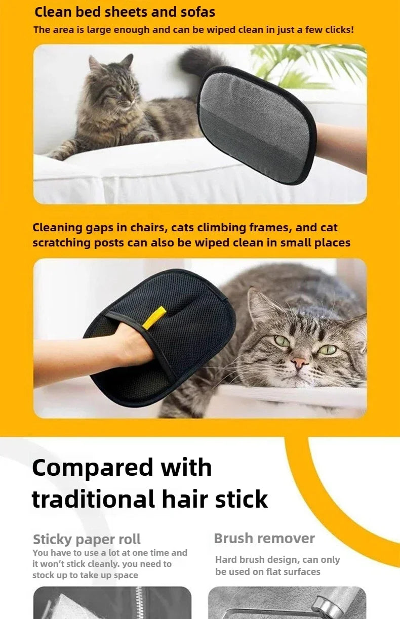 Efficient Pet Hair Cleaning Gloves