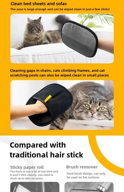 Efficient Pet Hair Cleaning Gloves