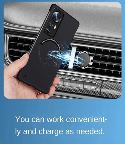 Frameless Case Cover For XiaoMi Mi 12 Pro Wireless Charging Shockproof Magnetic Compatible With Cover Cases
