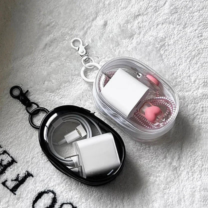 Compact Transparent Travel Cable Organizer Pouch Storage Bag for Electronics Accessories Power Banks Chargers Headphones