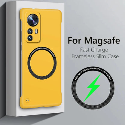 Frameless Case Cover For XiaoMi Mi 12 Pro Wireless Charging Shockproof Magnetic Compatible With Cover Cases