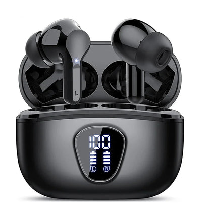 Wireless Earbuds BT5.3 Headphones HiFi Stereo EarBuds with ENC Noise Cancelling Mic 48H LED Display IP7 Waterproof Earphones