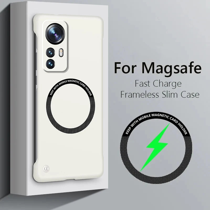 Frameless Case Cover For XiaoMi Mi 12 Pro Wireless Charging Shockproof Magnetic Compatible With Cover Cases