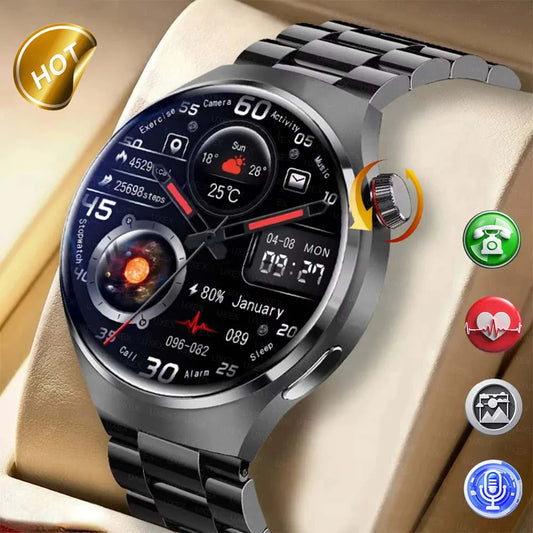Businesst Men Smartwatches 1.52" HD Screen GPS Track Bluetooth Call Health Tracker Music Control Multifunction Smartwatches New