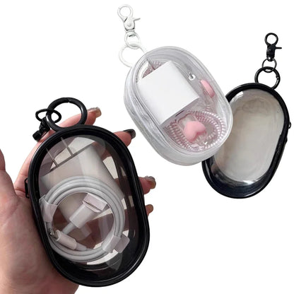 Compact Transparent Travel Cable Organizer Pouch Storage Bag for Electronics Accessories Power Banks Chargers Headphones