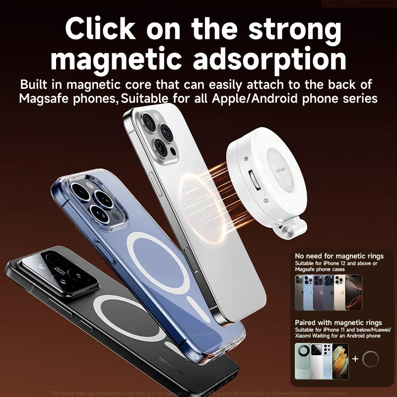 LED Selfie Fill Light for Magsafe Phone Adjustable Brightness Magsafe-Compatible Smartphone Vlog Photography Video Accessory