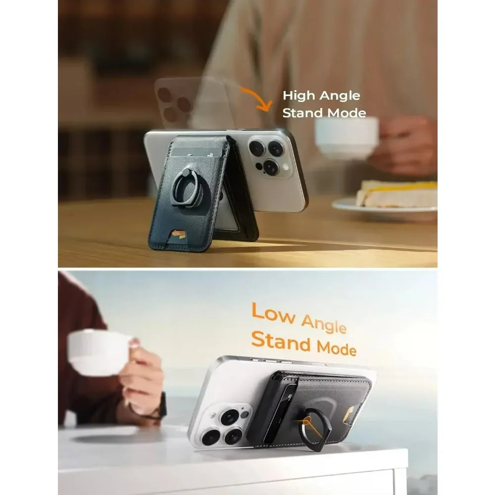 LISEN for Magsafe Wallet RFID [Strongest Magnetic]with Adjustable Magsafe Wallet Stand for IPhone 15/14/13 Fit Magsafe 3 Wallet