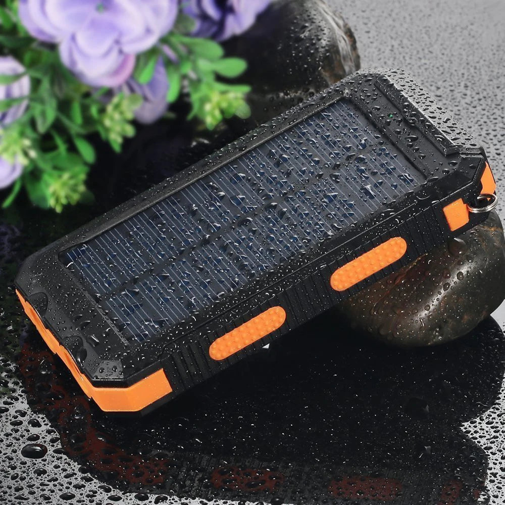 20000mAh Portable Solar Power Banks Outdoor Backup Power External Battery Pack with  LED Light Compass Powerbanks