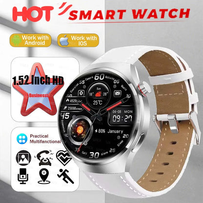 Businesst Men Smartwatches 1.52" HD Screen GPS Track Bluetooth Call Health Tracker Music Control Multifunction Smartwatches New