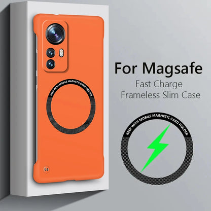 Frameless Case Cover For XiaoMi Mi 12 Pro Wireless Charging Shockproof Magnetic Compatible With Cover Cases