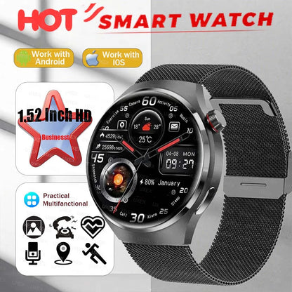 Businesst Men Smartwatches 1.52" HD Screen GPS Track Bluetooth Call Health Tracker Music Control Multifunction Smartwatches New