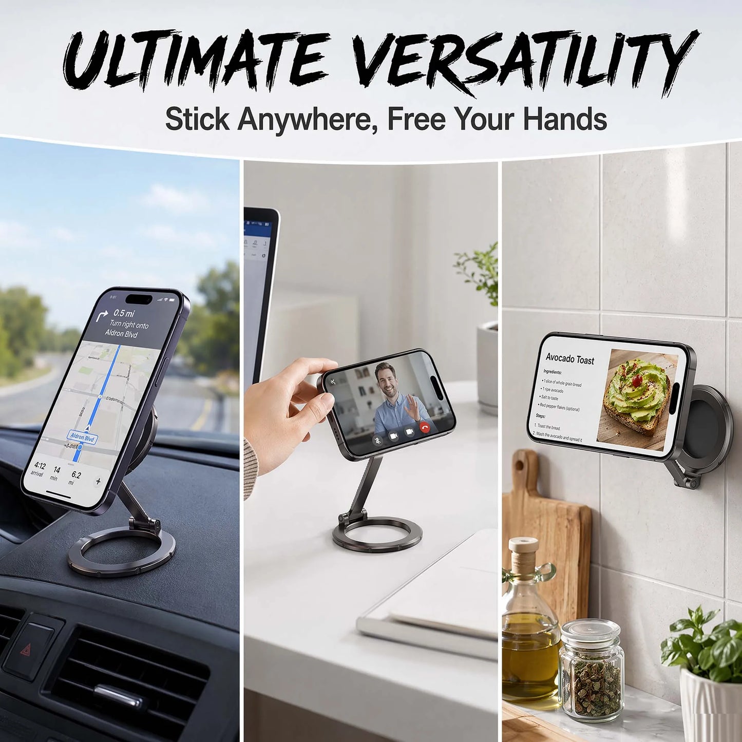 Magsafe Magnet Ring For Car Magsafe Holder Double Sided Universal Folding Phone Accessories