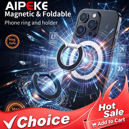 AIPEKE For MagSafe griptok Double Sided Magnetic Phone Rings Holder Folding Cellphones Stand Phone Accessories grip talk magsafe