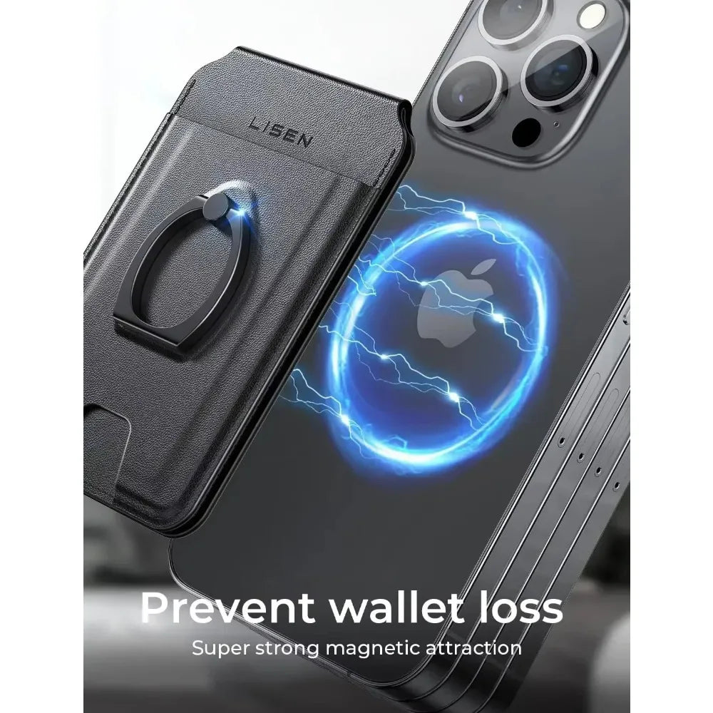 LISEN for Magsafe Wallet RFID [Strongest Magnetic]with Adjustable Magsafe Wallet Stand for IPhone 15/14/13 Fit Magsafe 3 Wallet