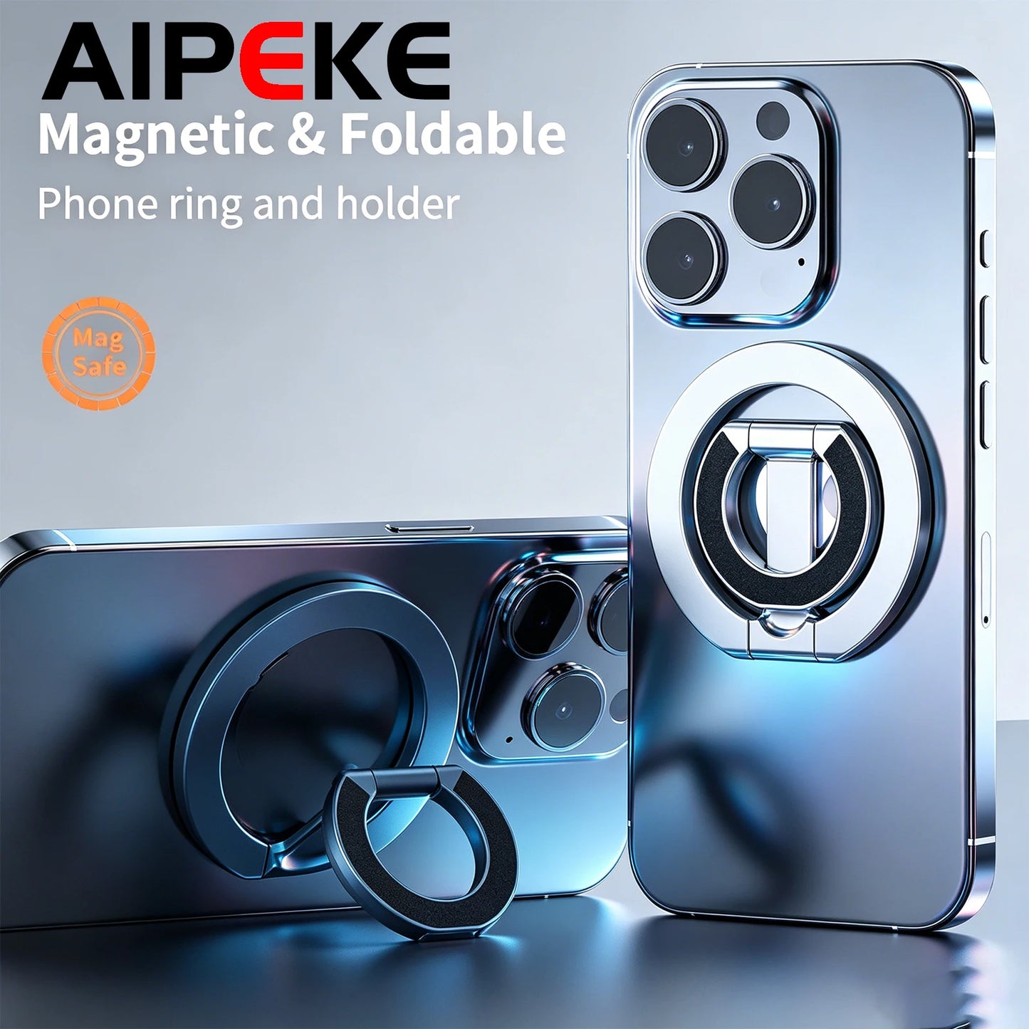 AIPEKE For MagSafe griptok Double Sided Magnetic Phone Rings Holder Folding Cellphones Stand Phone Accessories grip talk magsafe